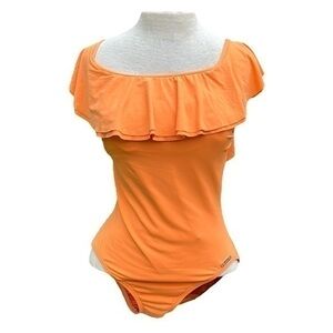 Michael Kors one piece swimsuit peachy orange color, womens size 6